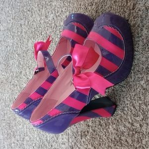 Funtasma Pink Purple Striped Platform Heels Halloween Dress Up Shoes Size 9